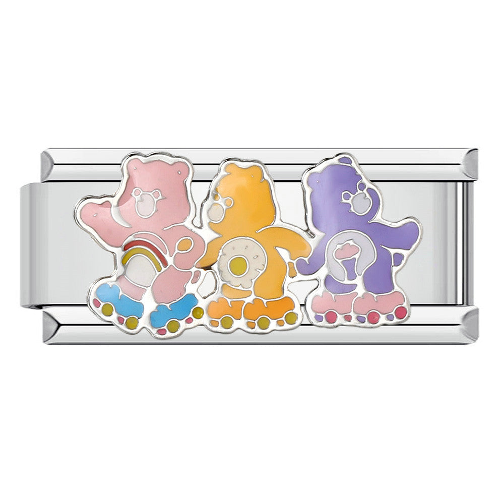 Wholesale Italian Charm Bracelet 9mm DIY Splicing Removable Cute Bear Stainless Steel Composable Bracelet ACC-BT-QiYing018