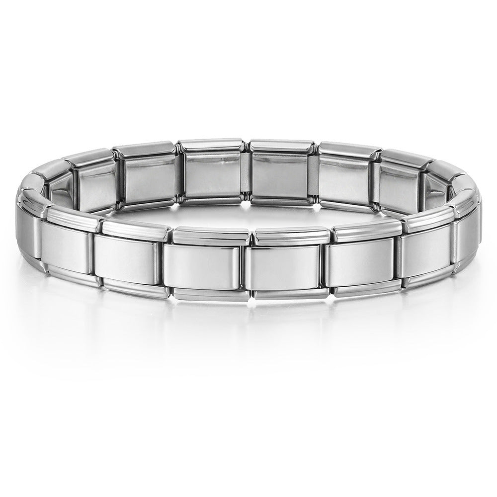 Wholesale Stylish Unisex Electroplated Stainless Steel Italian Charm Bracelet for Everyday Wear and Boutique Resale