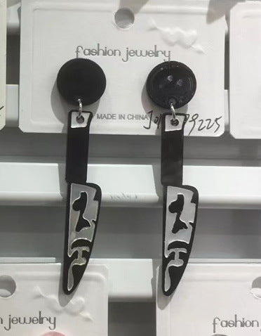Wholesale Halloween Skull Knife Mirror Heart Lips Acrylic Earrings ACC-ES-MLR005