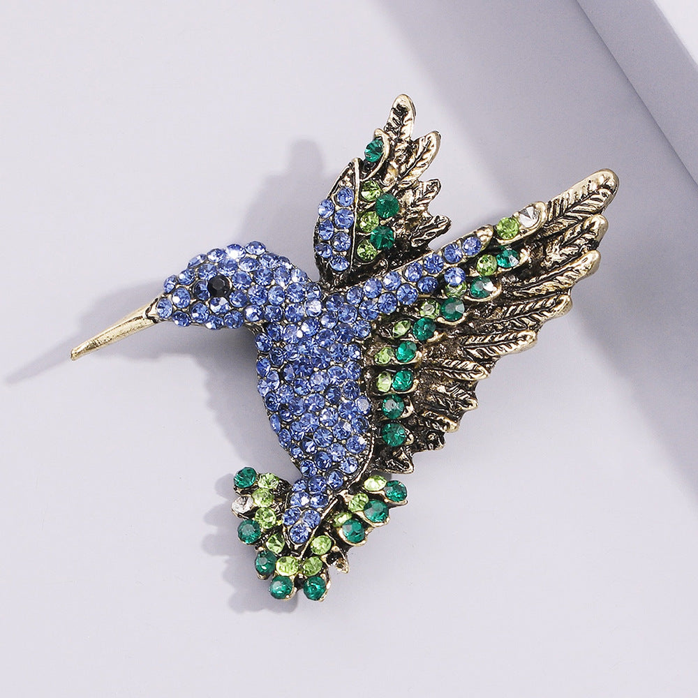 Wholesale rhinestone hummingbird brooch