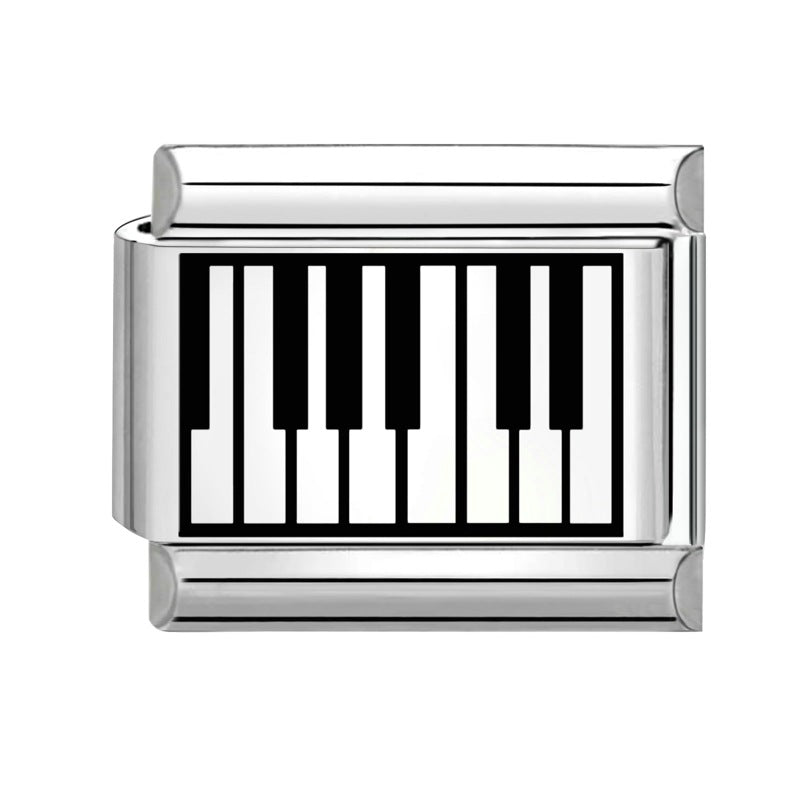 Wholesale  Italian Charm Bracelet 9mm DIY Splicing Removable Black and White Series Stainless Steel Composable Bracelet