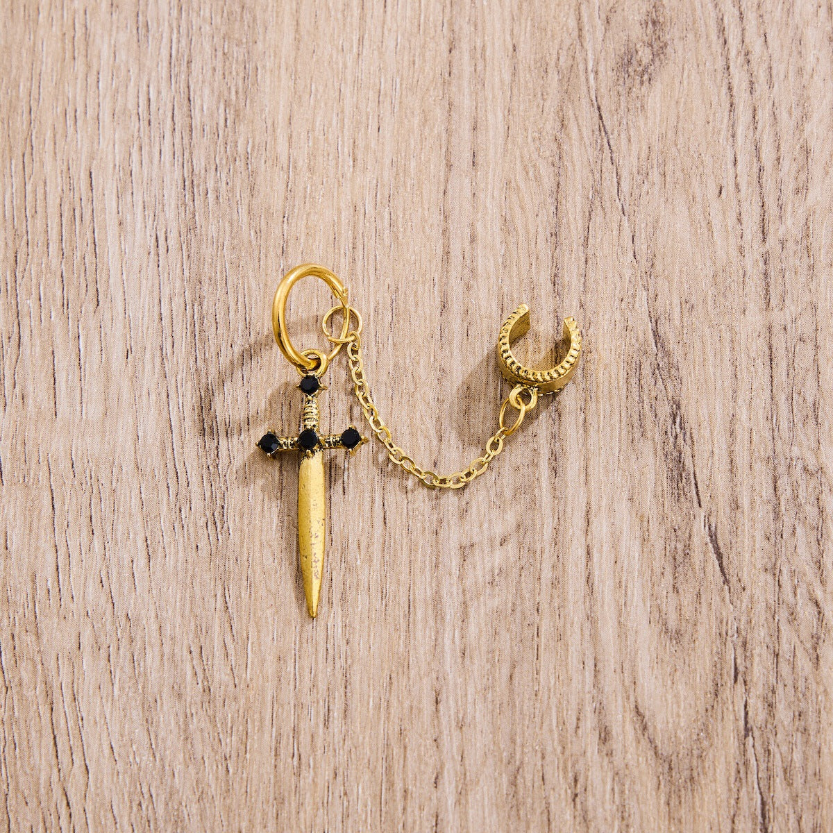 Wholesale  Creative Punk Style Dagger Gem Pendant Earrings