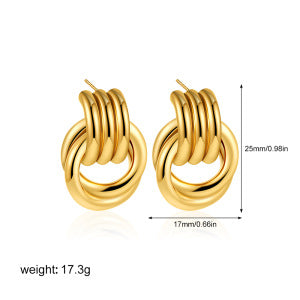Wholesale 18K Gold and Silver Double Color Earrings