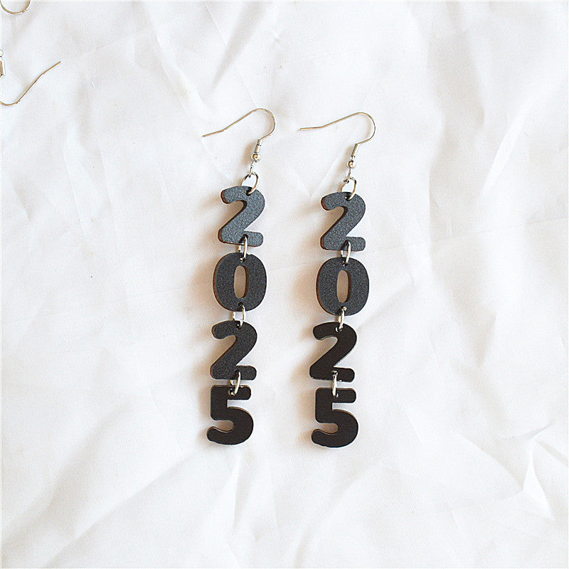 Wholesale New Year Number Earrings ACC-ES-XN040