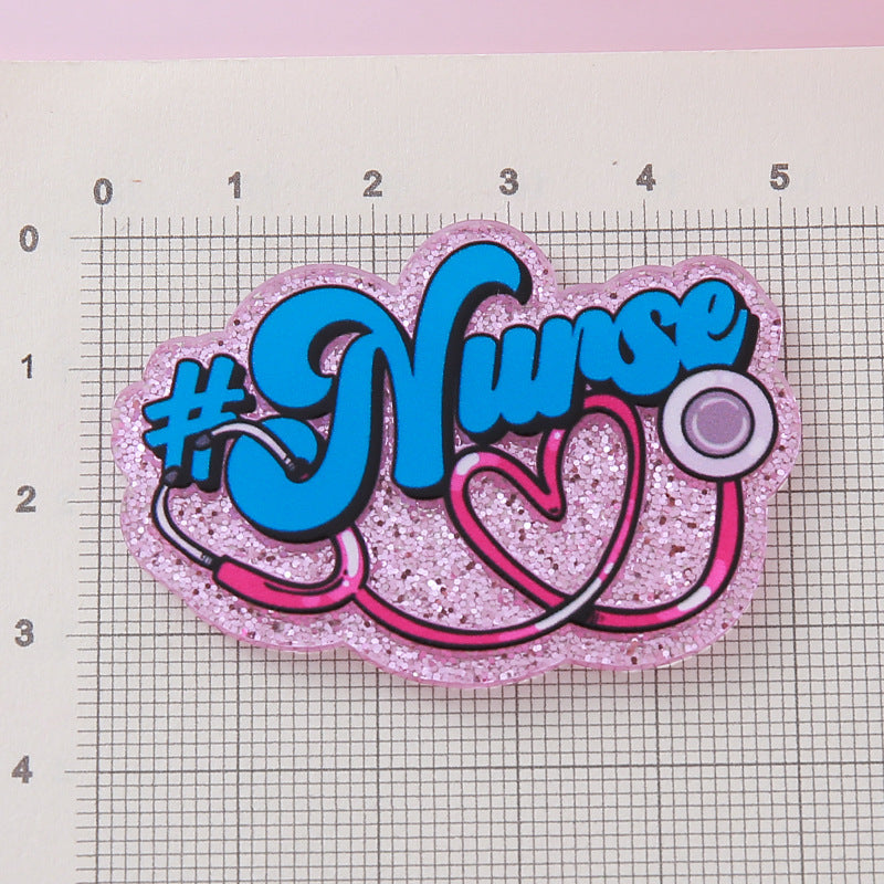 Wholesale 10pcs DIY Flatback Cartoon Acrylic Flatback Badge Reels Retractable Keychain DIY Accessories