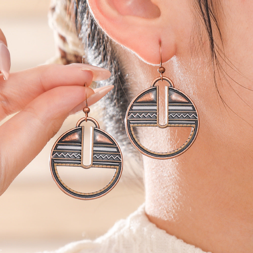 Wholesale Bohemian Geometric Tassel Earrings Set Trendy Jewelry Accessory for Gift