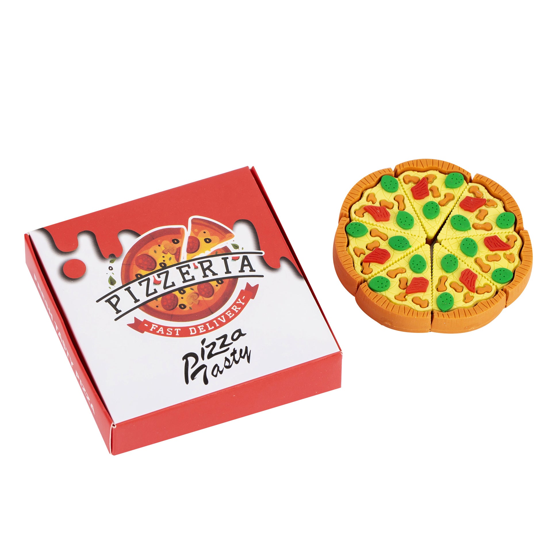 Wholesale Creative simulation boxed pizza Eraser