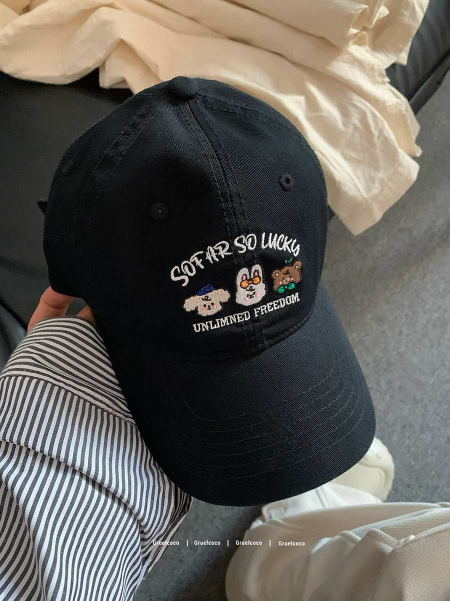 Wholesale Cartoon Hat Embroidered Baseball Cap Retro Workwear Cute Cap ACC-HT-JiangSheng002