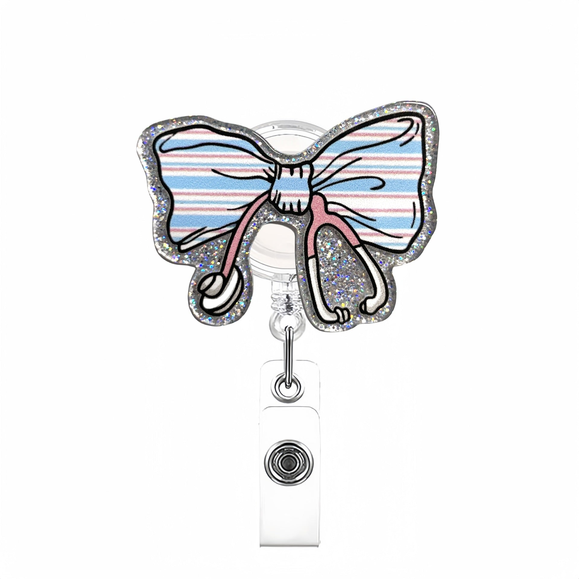 Wholesale Acrylic Bow Stethoscope Badge Reels Keychains