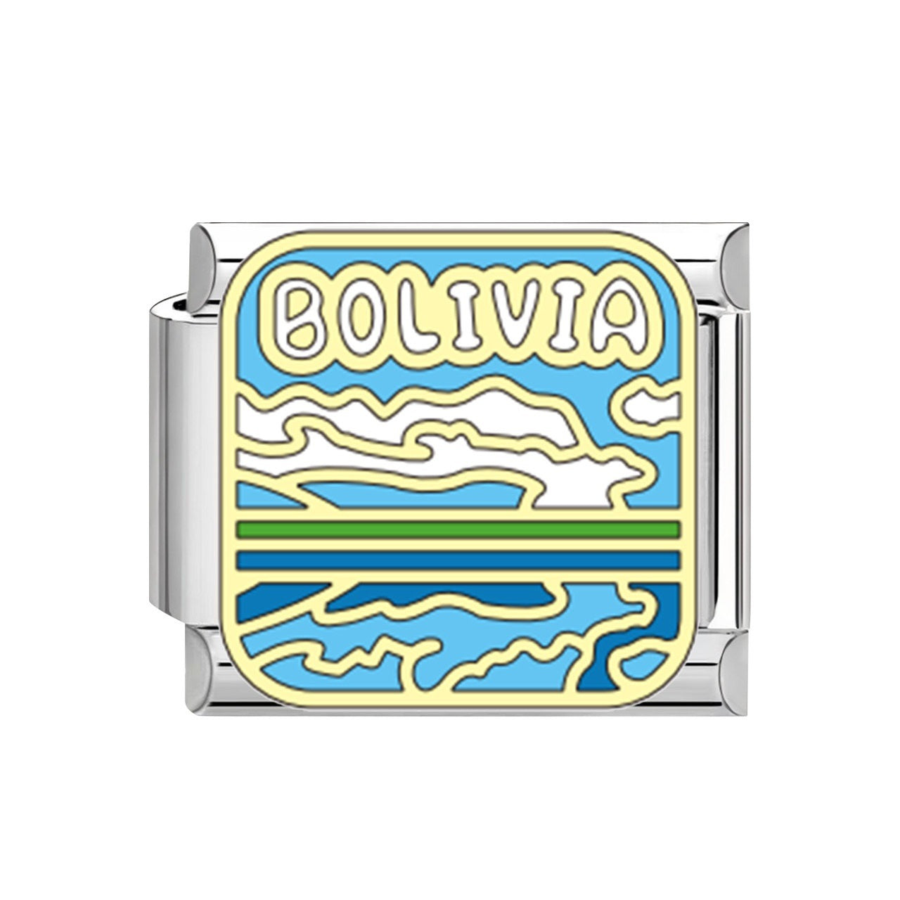 Wholesale Creative DIY Italian-style modular bracelet charm featuring travel landmark designs in stainless steel