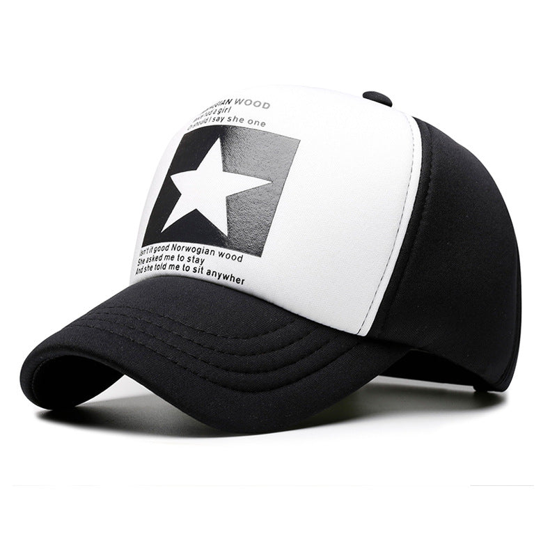 Wholesale hip hop peaked cap five-pointed star printed baseball cap