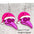 Wholesale Double-Sided Acrylic Earrings Pink Christmas Earrings