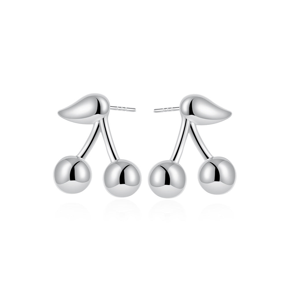 Wholesale 18K gold sweet smooth cherry earrings