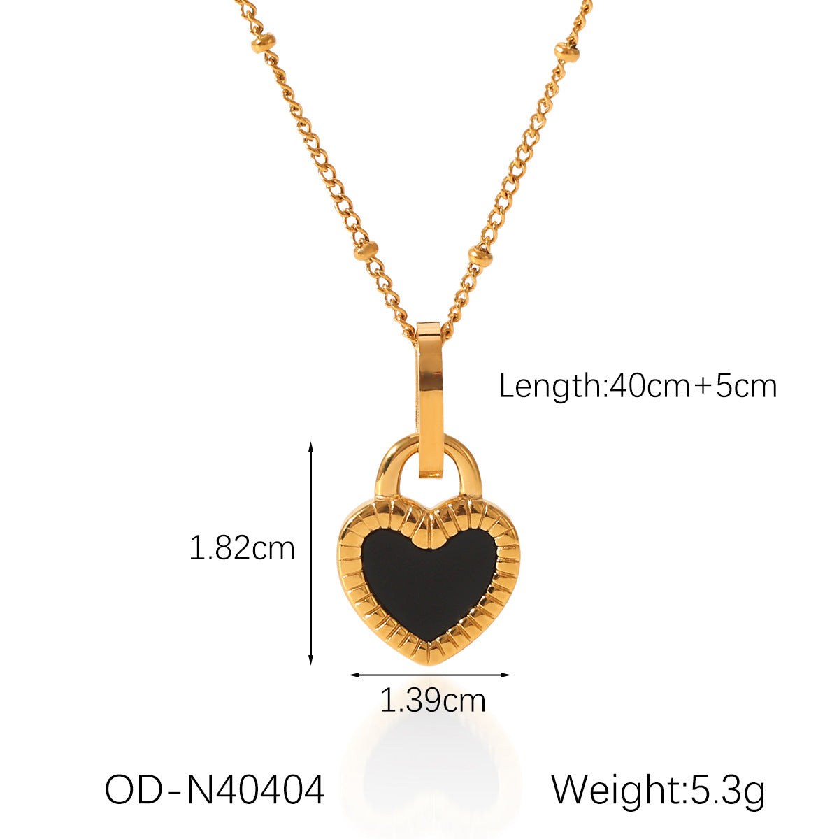 Wholesale Black and white double-sided love pendant titanium steel necklace