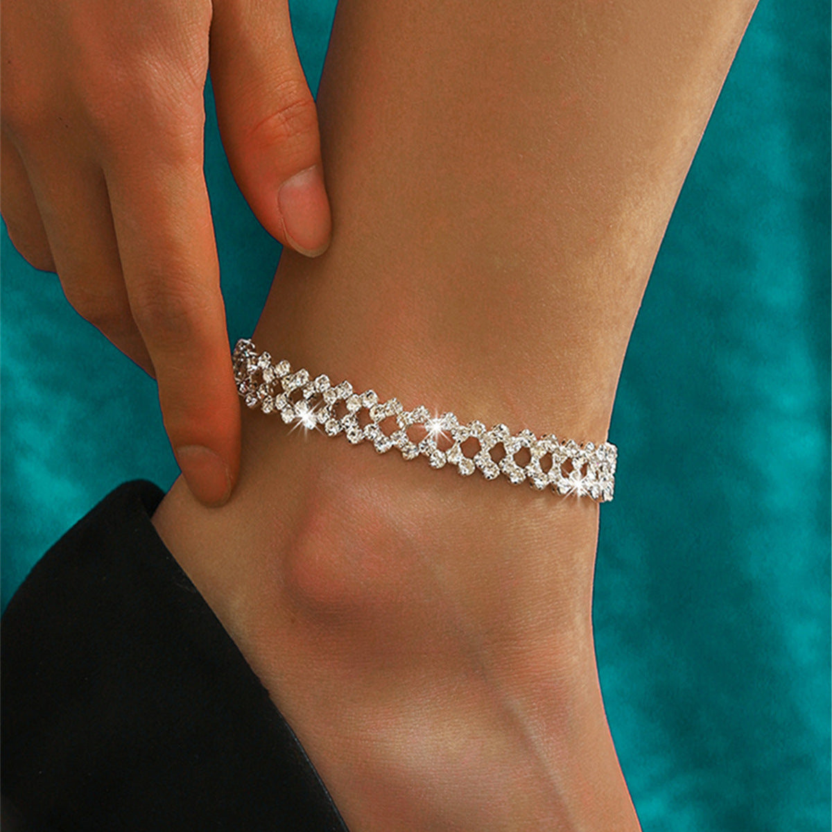 Wholesale full diamond luxury anklet