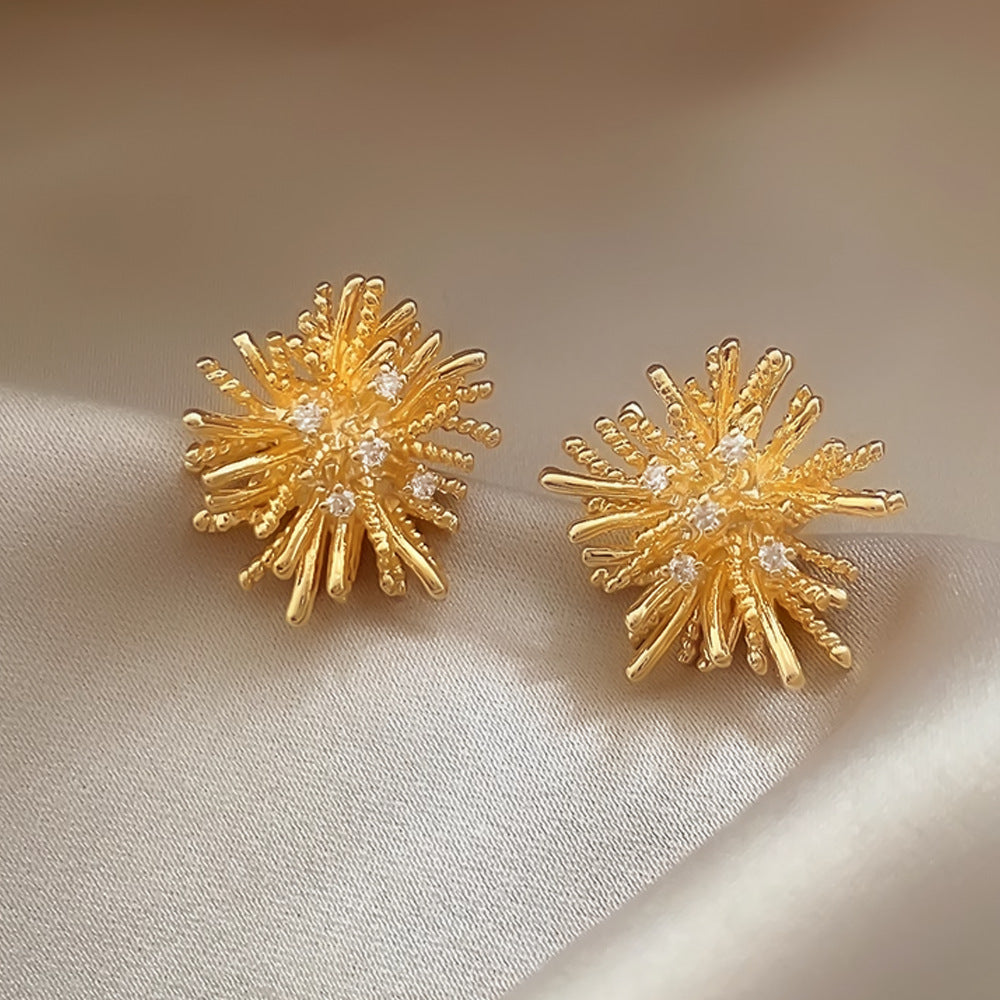 Wholesale Light luxury zircon firework earrings