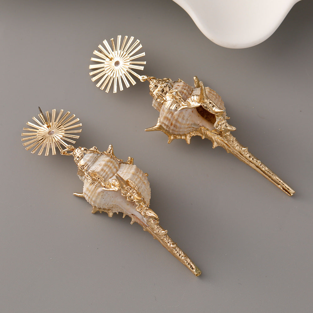 Wholesale Conch Alloy Creative Earrings ACC-ES-Jicai006