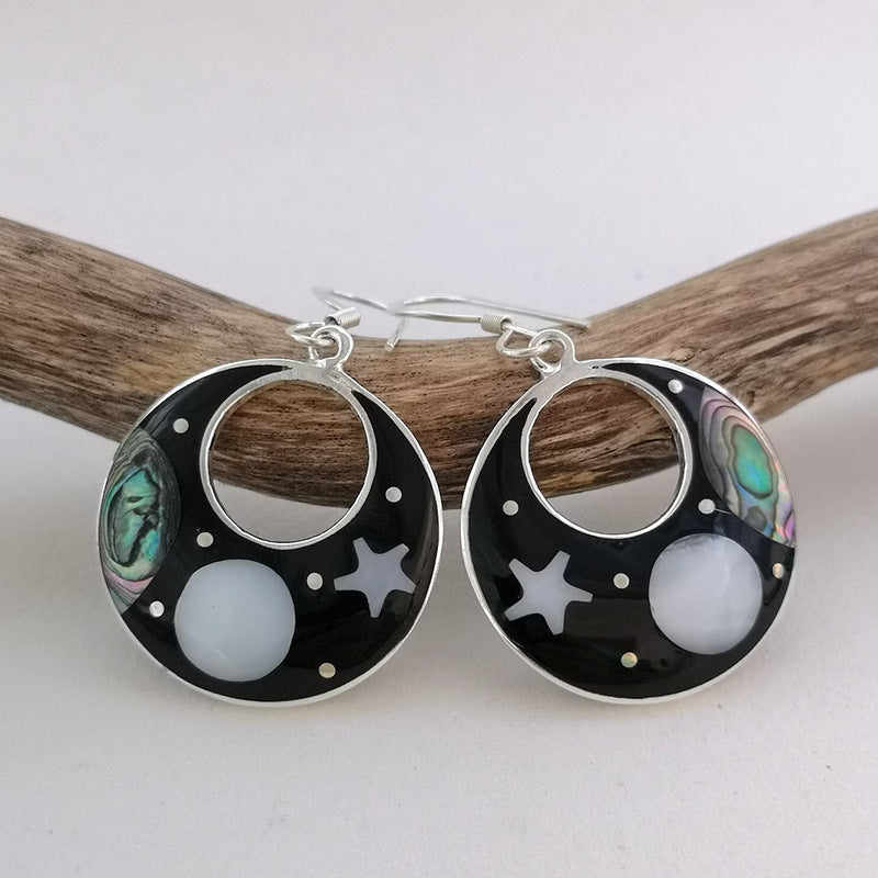 Wholesale Flower Purple Diamond Earrings