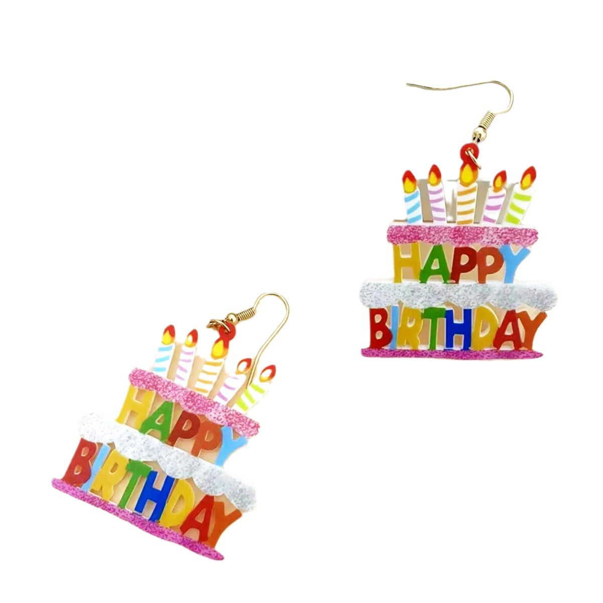 Wholesale creative atmosphere party happy birthday earrings