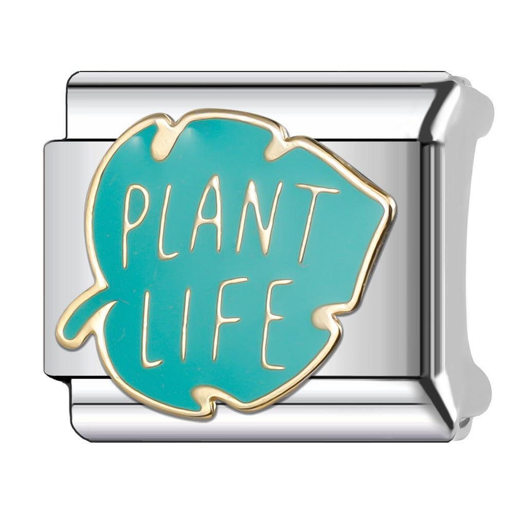 Wholesale Italian Charm Bracelet 9mm DIY Splicing English Stainless Steel Composable Bracelet