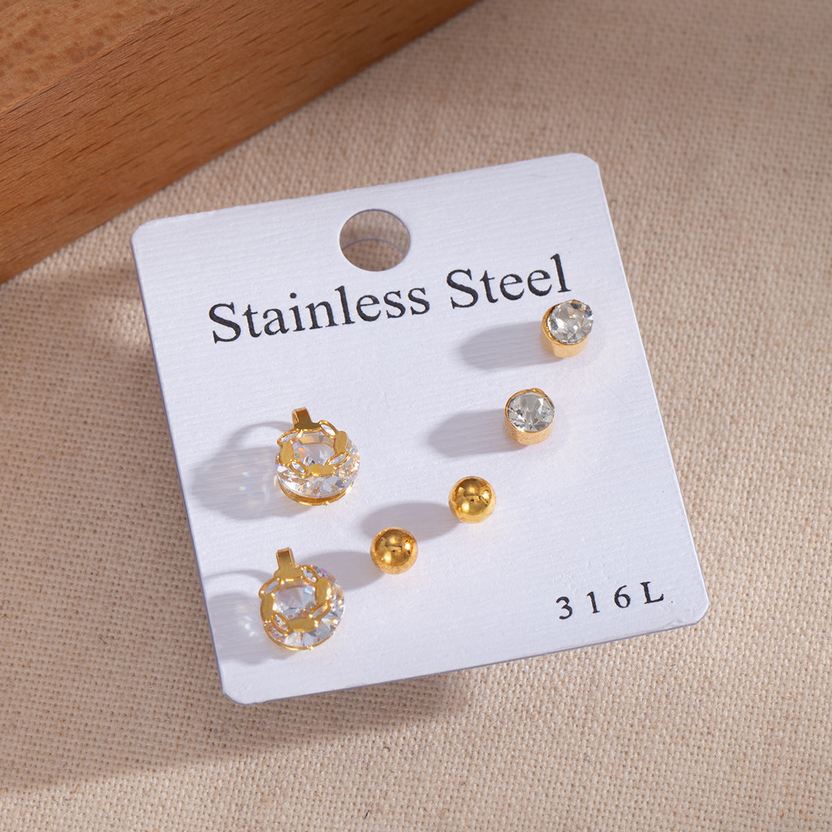 Wholesale Stylish Gold Stainless Steel Geometric Earrings for Women Vintage Fashion Accessory