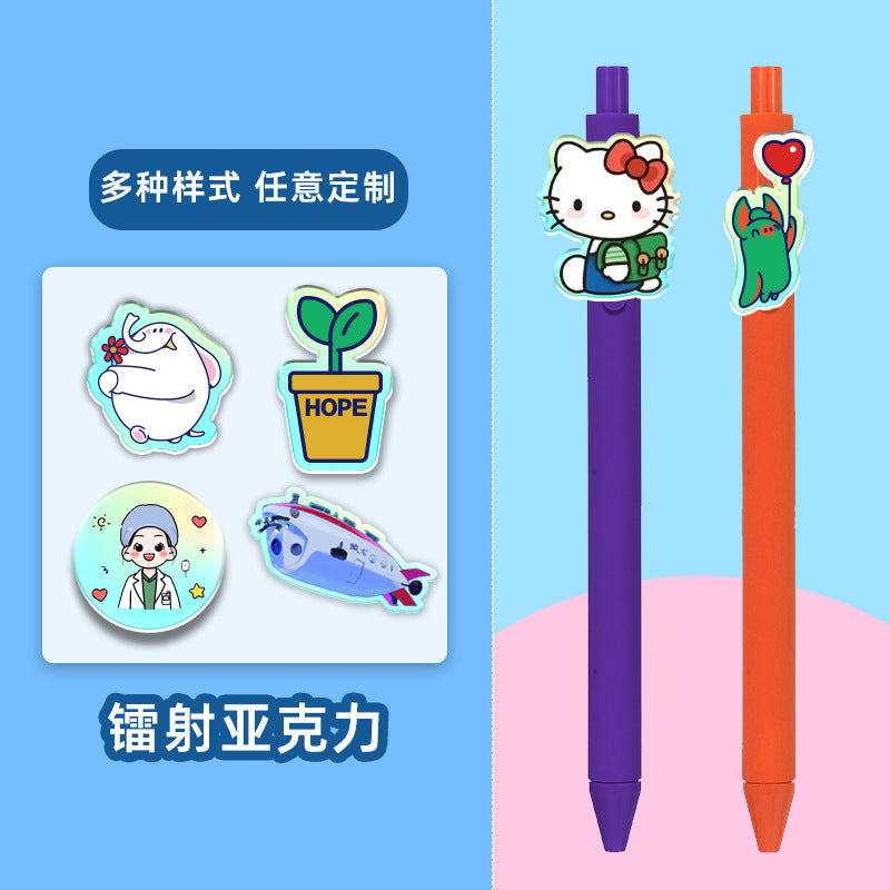 Wholesale Business office stationery gel pen custom printable LOGO custom acrylic latex sticker pen