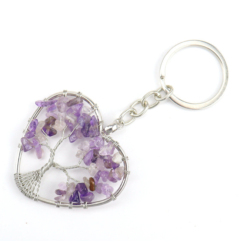 Wholesale Chic Crystal Heart Tree Keychain Pendant,  Decorative Bag Charm for Graduation Gift
