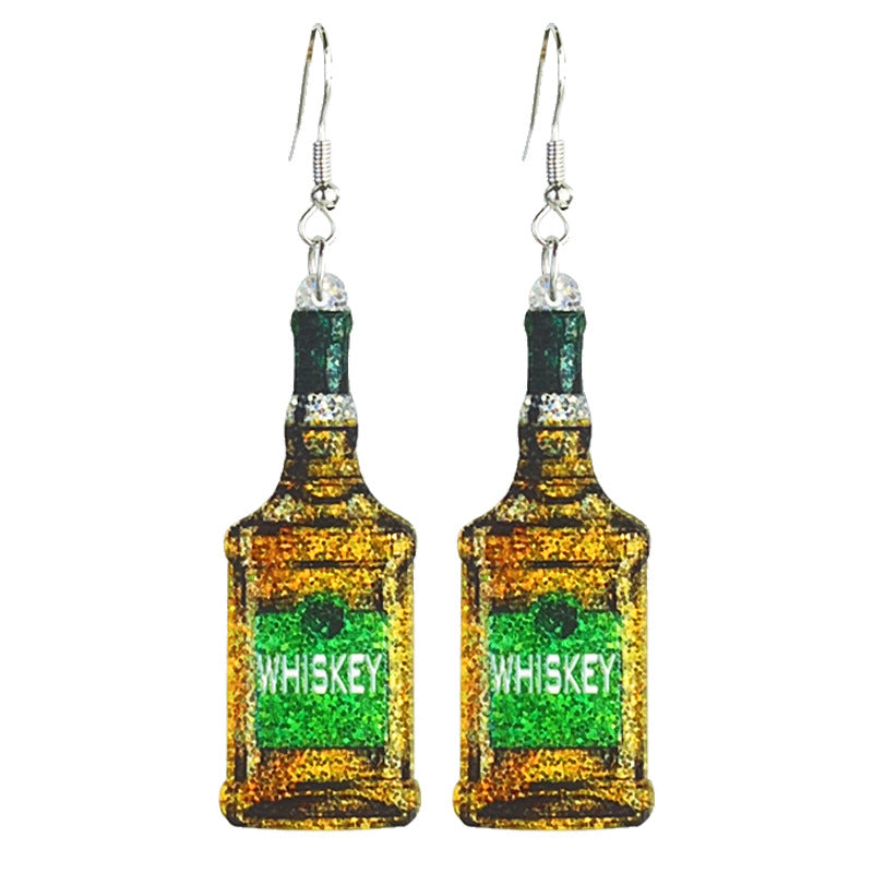 Wholesale 2 Pairs/Pack Colorful Party Beer Festival Red Wine Cocktail Acrylic Earrings ACC-ES-HY162