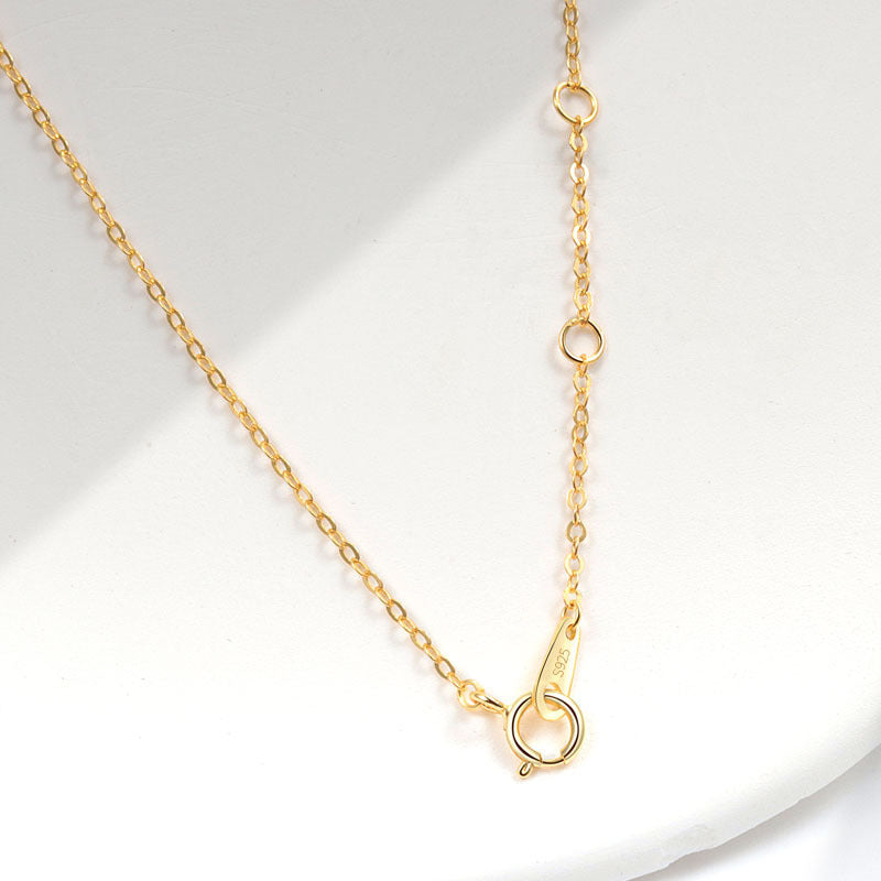 Wholesale  Zircon Love 925 Silver Necklace  Heart-shaped Clavicle Chain