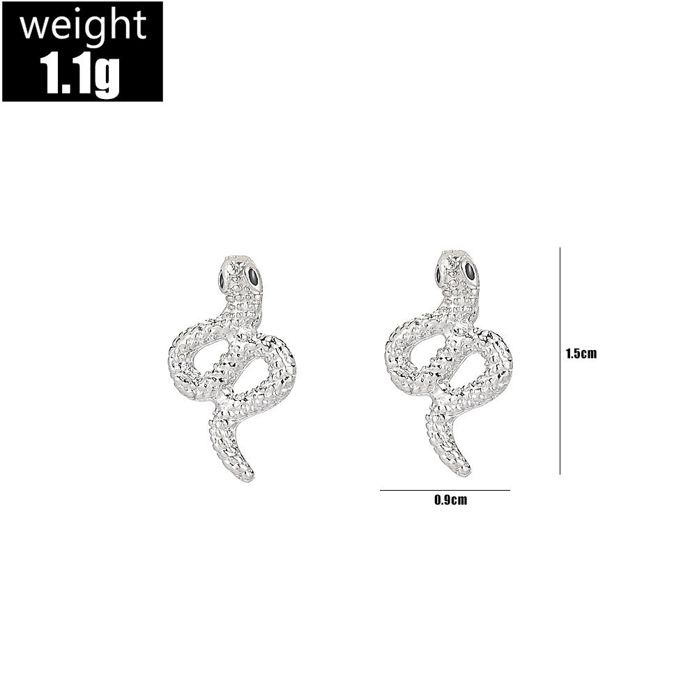 Wholesale fashion zodiac snake silver earrings