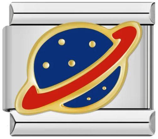 Wholesale Space Planet Italian Module  Stainless Steel Welding Oil Dropping Pattern DIY Charms