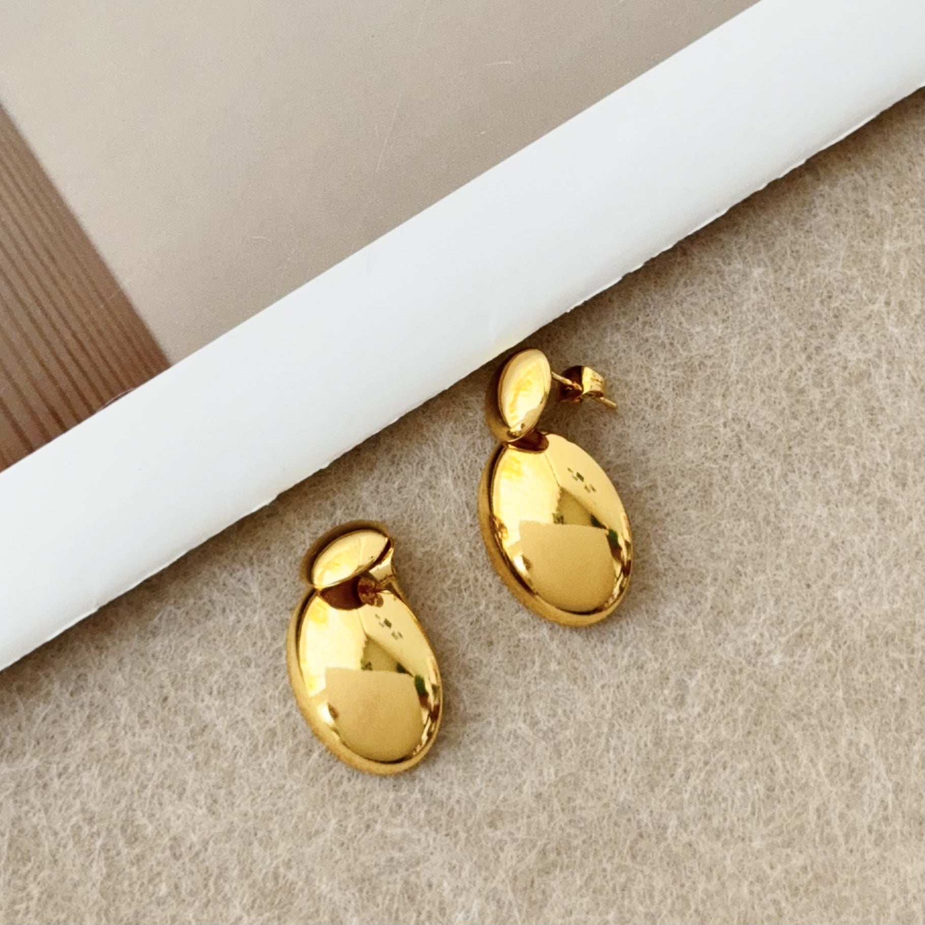 Wholesale Oval Vintage Stainless Steel Threader Earrings