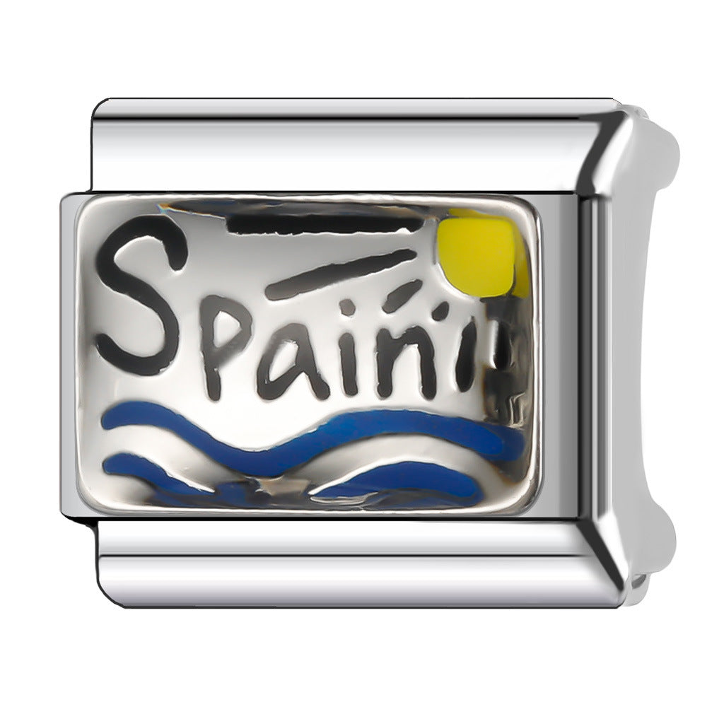 Wholesale Italian Charm Bracelet 9mm DIY Splicing Cute Creative Stainless Steel Composable Bracelet