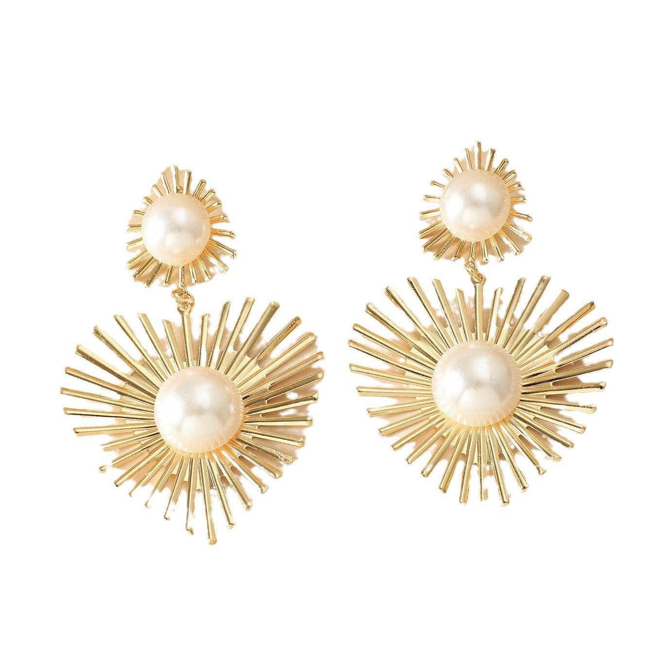 Wholesale Heart Metal Pearl Earrings