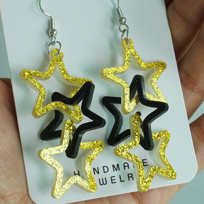 Wholesale 2 Pairs/pack 2024 Graduation Season Bachelor's Cap Multi-layered Tassel Pom Pom Acrylic Earrings ACC-ES-HY075