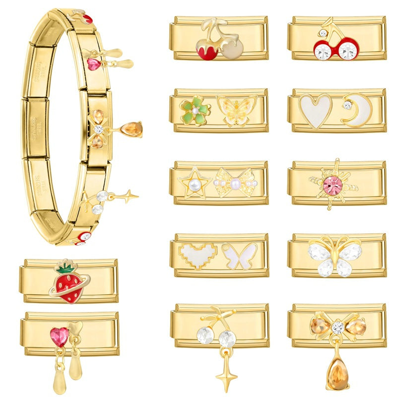 Wholesale 9mm Italian Charm Starter Bracelets DIY Long Terms Stainless Steel Composable Bracelet