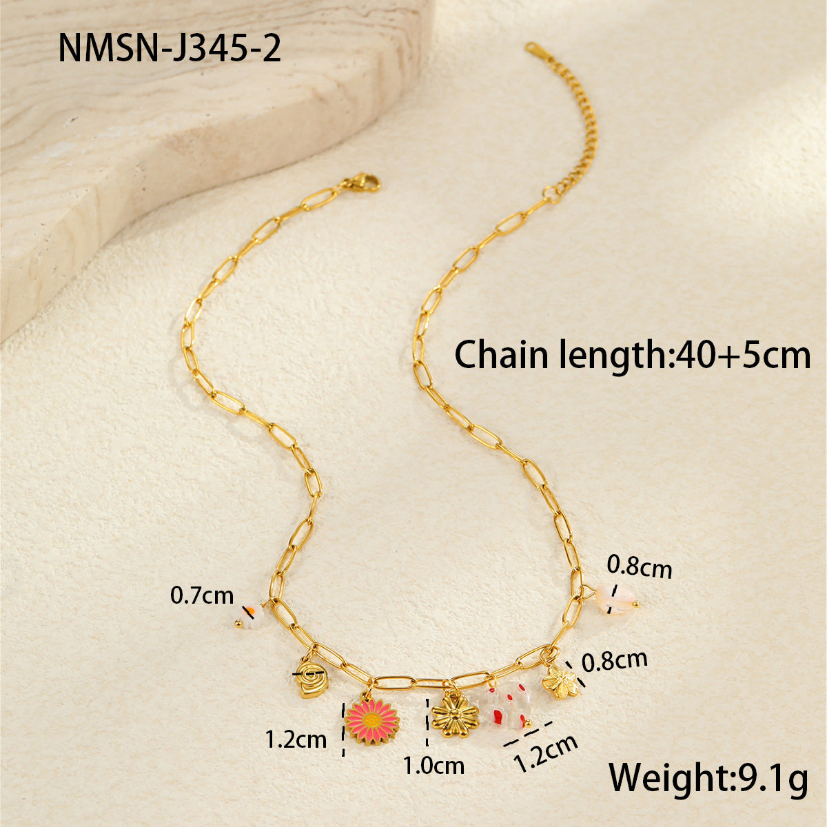 Wholesale Ocean Style Vacation Beach Conch Flower Stainless Steel Necklace