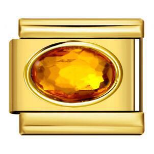 Wholesale  Italian module Gold-bottomed oval colored stone bracelet