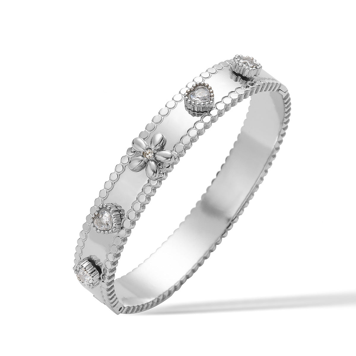 Wholesale 18K Gold Plated Zirconia Stainless Steel Bracelet