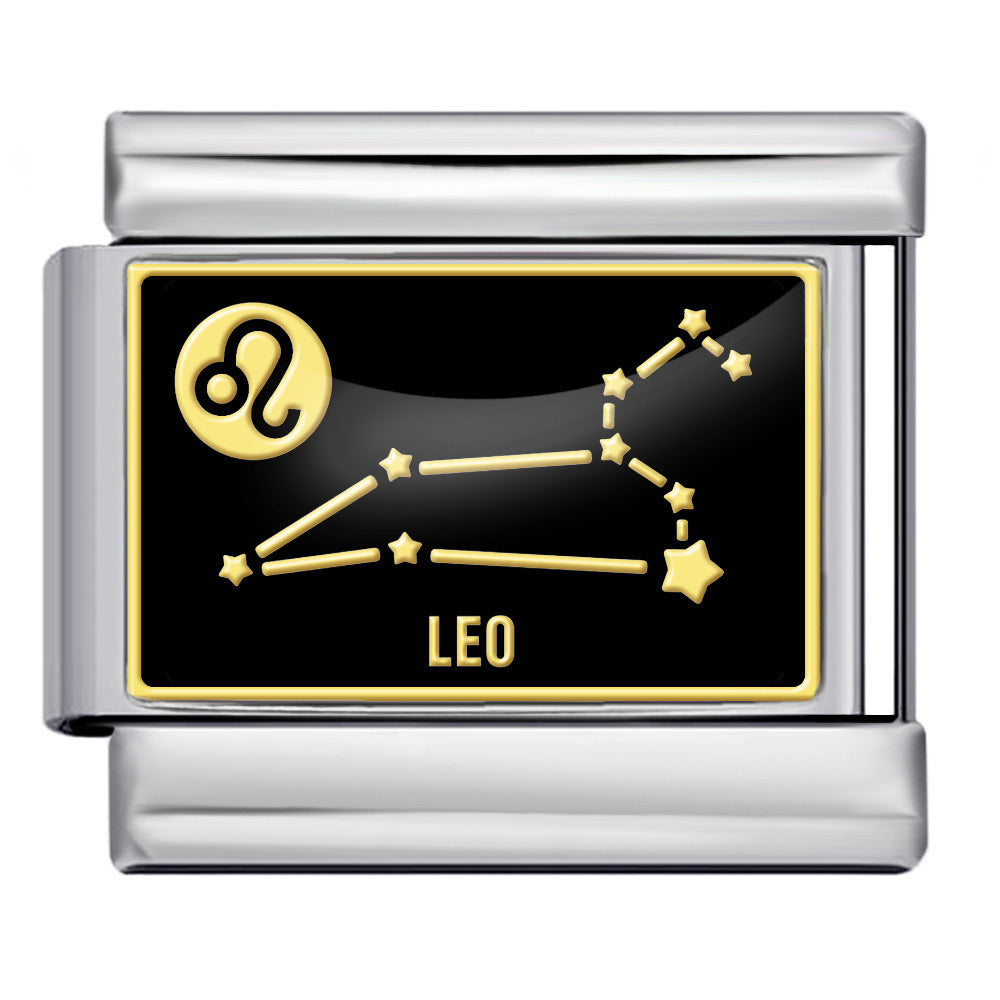 Wholesale  Italian module 12 constellations titanium steel welding DIY  bracelet