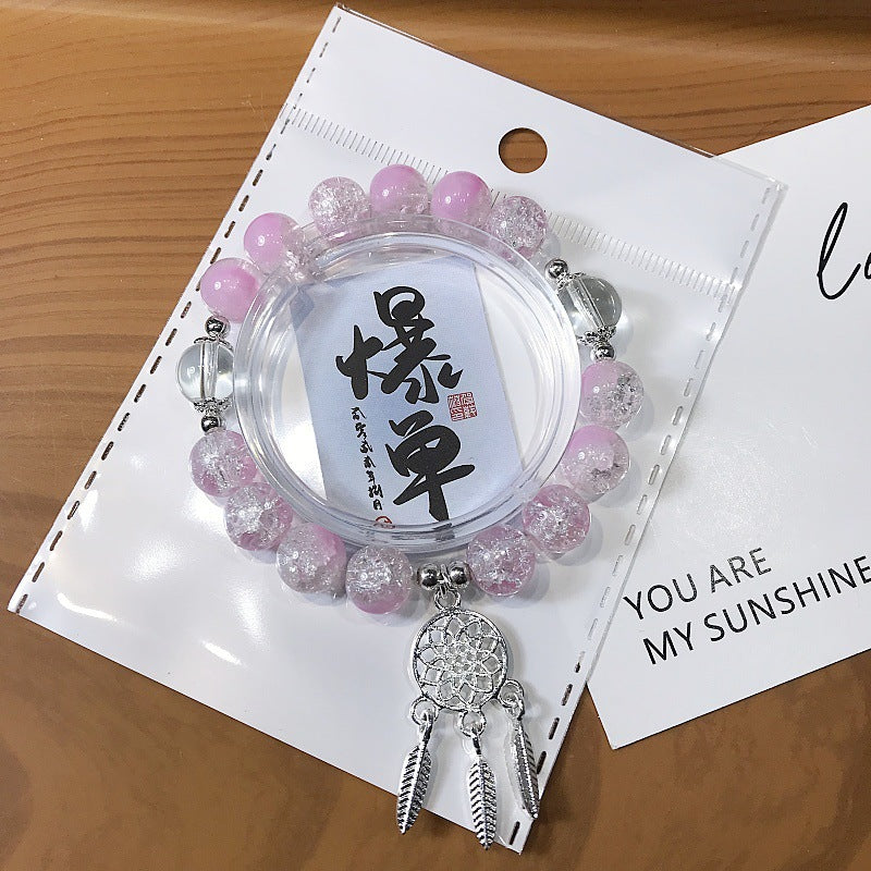 Wholesale Fairy Glass Dream Catcher Bracelet - Trendy Handmade Jewelry Accessory