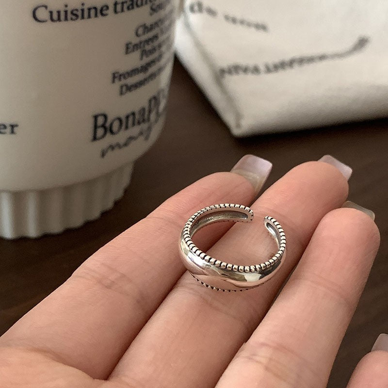 Wholesale Wave Letters 925 Sterling Silver Open Index Finger Ring ACC-RS-YaoFeng004