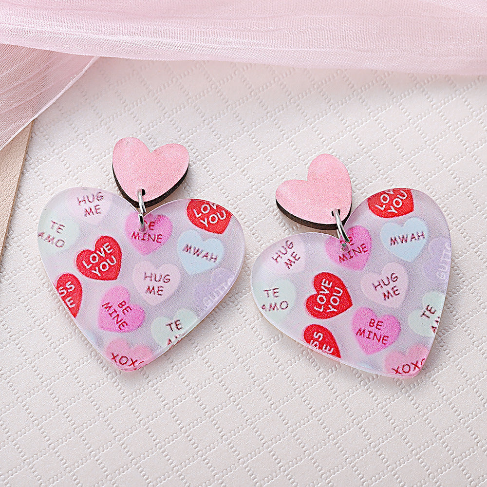 Wholesale  Valentine's Day love sequins pendant earrings