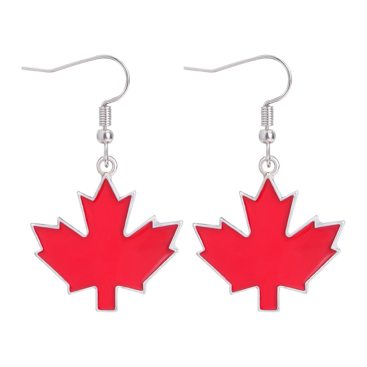 Wholesale 10pcs Canadian National Day flag pattern earrings