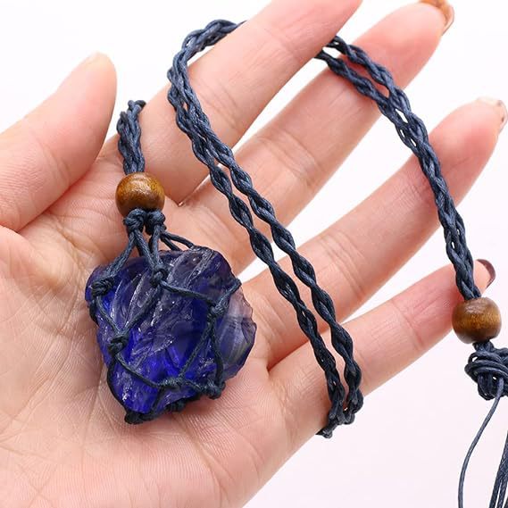 Wholesale Handmade Woven Energy Stone Crystal Pendant Necklace Natural Gemstone Boutique Jewelry Accessory Gift