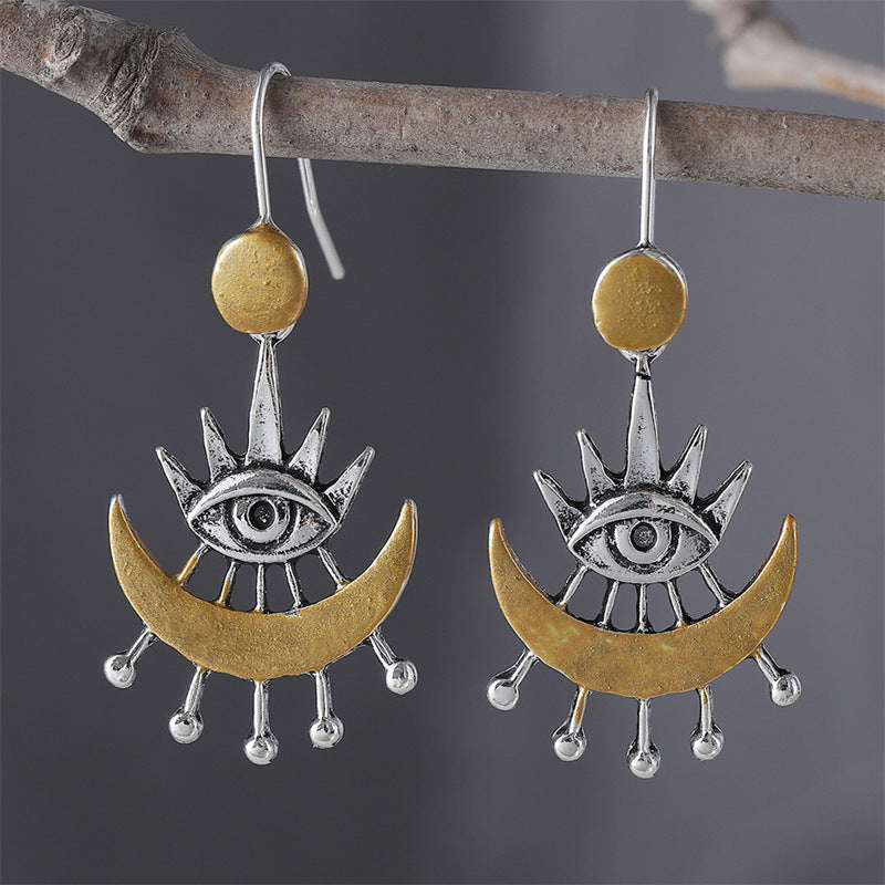 Wholesale Retro Eye Of Horus Moon Earrings For Women Stylish Party Jewelry Accessory