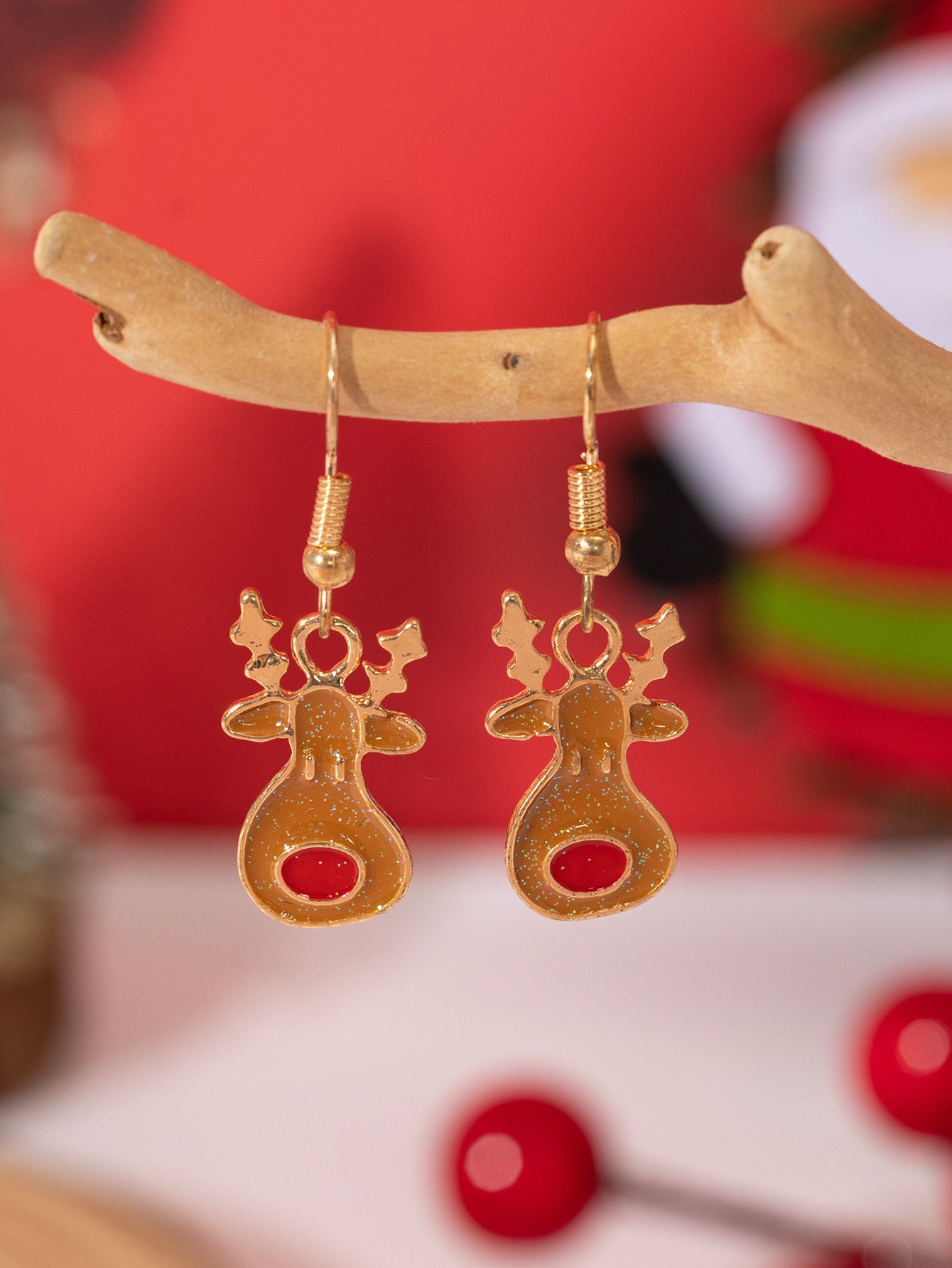 Wholesale Christmas Alloy Oil Drop Earrings ACC-ES-Xunru001