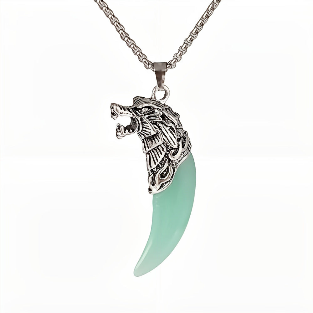 Wholesale Retro Luminous Wolf Tooth Men' s Pendant