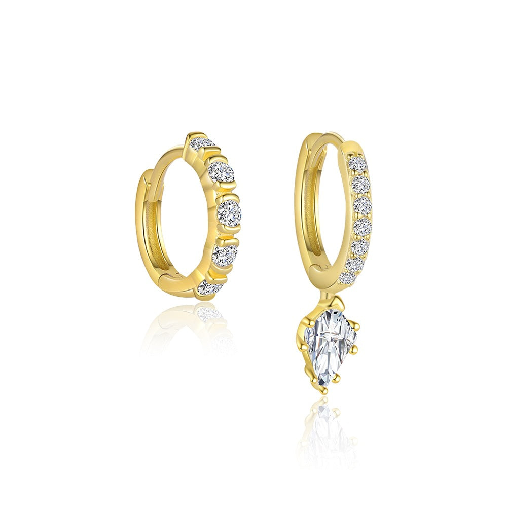 Wholesale S925 sterling silver light luxury diamond cross earrings