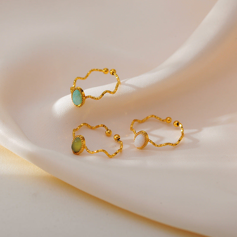 Wholesale  light luxury  stainless steel opening ring